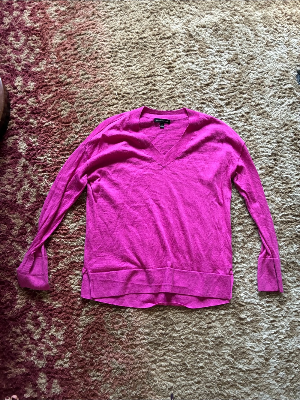 Banana Republic Bright Fuchsia V-Neck Sweater